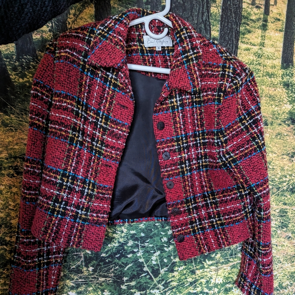 plaid Emil Rotenburg crop blazer